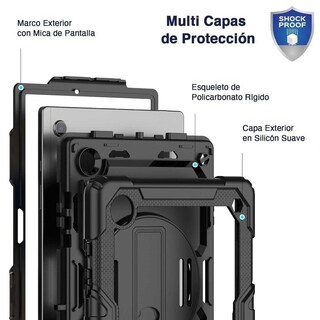 Foto 3 | Funda Tekku Strapb Uso Rudo Para Samsung Tab A8 10.5 2021 Negra X200 X205