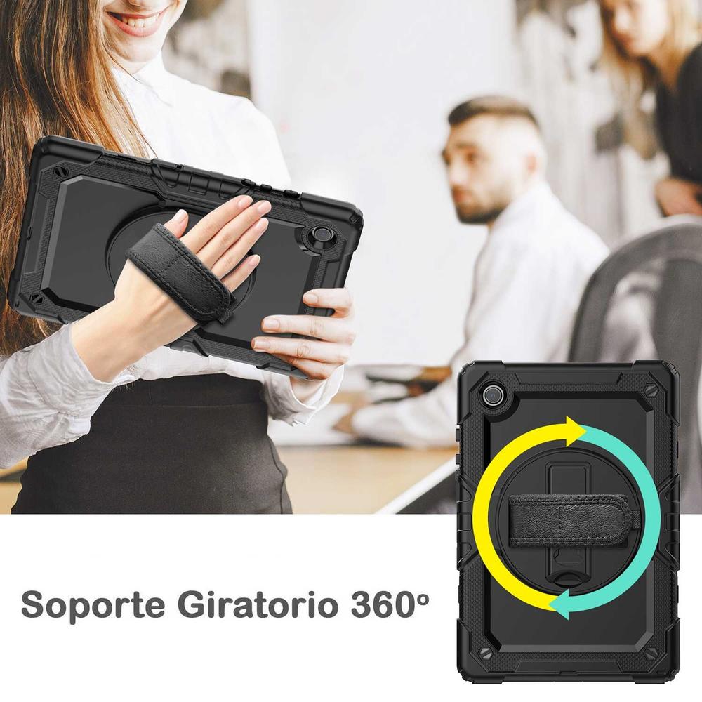 Foto 6 pulgar | Funda Tekku Strapb Uso Rudo Para Samsung Tab A8 10.5 2021 Negra X200 X205