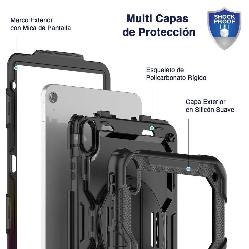 Foto 5 pulgar | Funda Tekku Strapb Uso Rudo Para Ipad Air 5 Air 4 Pro 11 Negra A2589 A2316 A2324 A2325 A2072