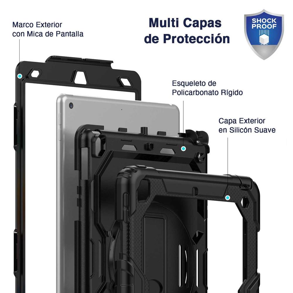 Foto 4 | Funda Tekku Strapb Uso Rudo Para Ipad 10 De 10.9'' Negra A2696 A2757 A2777