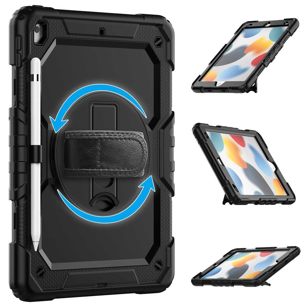 Foto 6 pulgar | Funda Tekku Strapb Uso Rudo Para Ipad 10 De 10.9'' Negra A2696 A2757 A2777