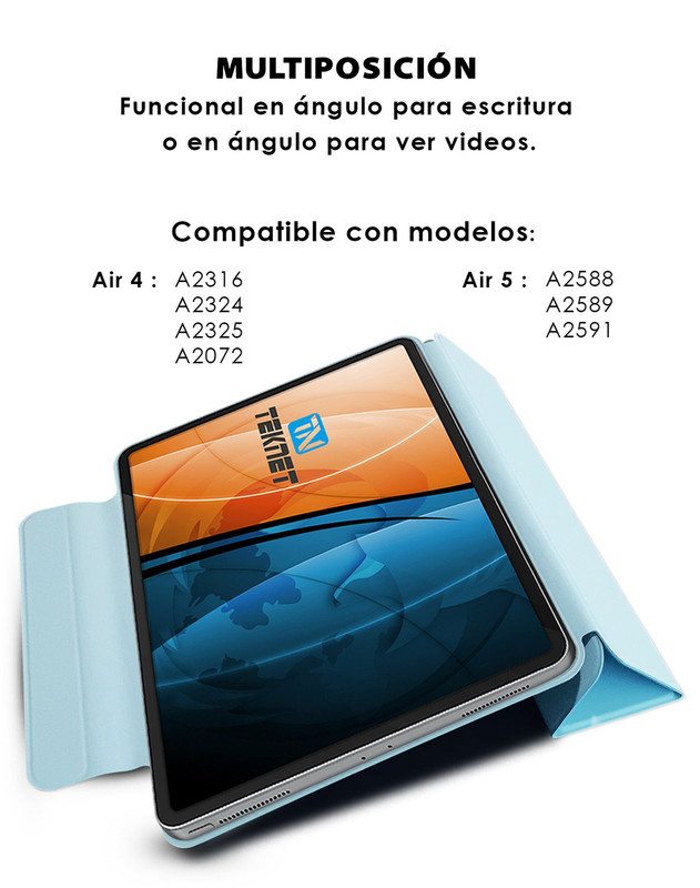 Foto 3 | Funda Teknet Folder Magnetica Para Ipad Air 11 2024 Ipad 5 Air 4 10.9''