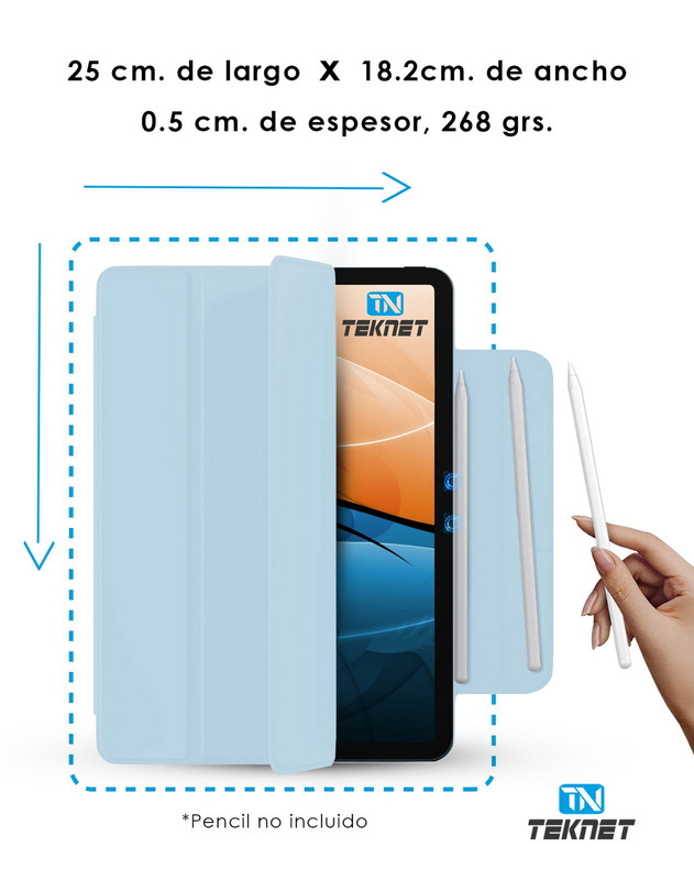 Foto 5 pulgar | Funda Teknet Folder Magnetica Para Ipad Air 11 2024 Ipad 5 Air 4 10.9''