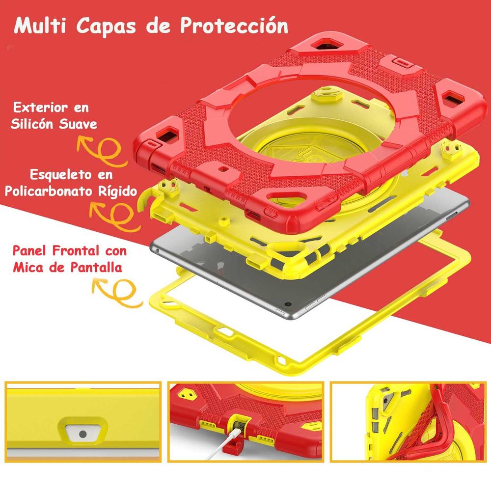 Foto 5 pulgar | Funda Tekku Spider Uso Rudo Para Ipad 10 De 10.9'' Rojo Amarillo A2696 A2757 A2777