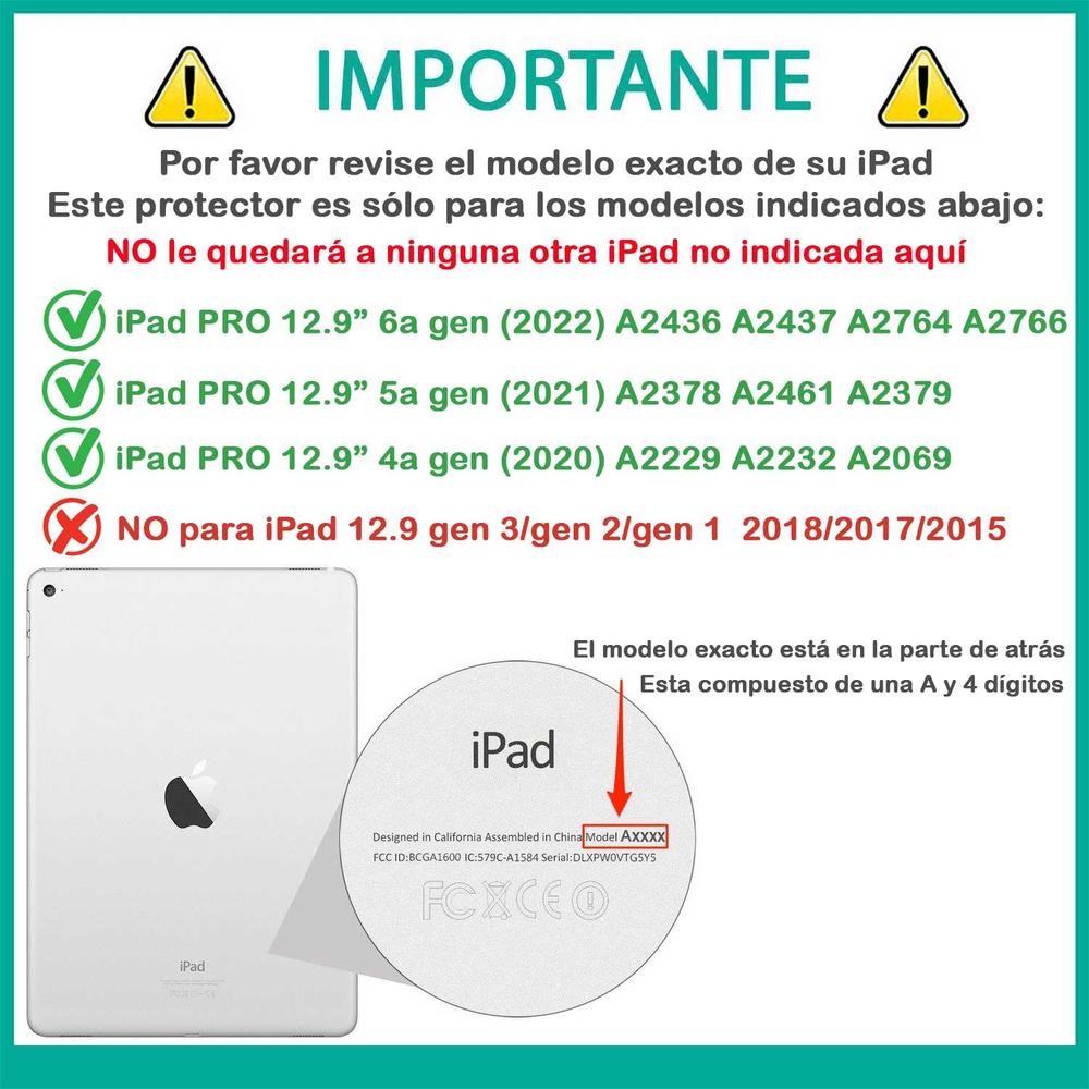 Foto 3 | Funda Tekku Flip Para Ipad Pro 12.9 Negra A2436 A2437 A2764 A2766 A2378 A2461 A2379