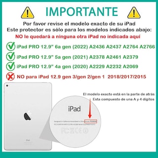 Foto 3 | Funda Tekku Flip Para Ipad Pro 12.9 Negra A2436 A2437 A2764 A2766 A2378 A2461 A2379