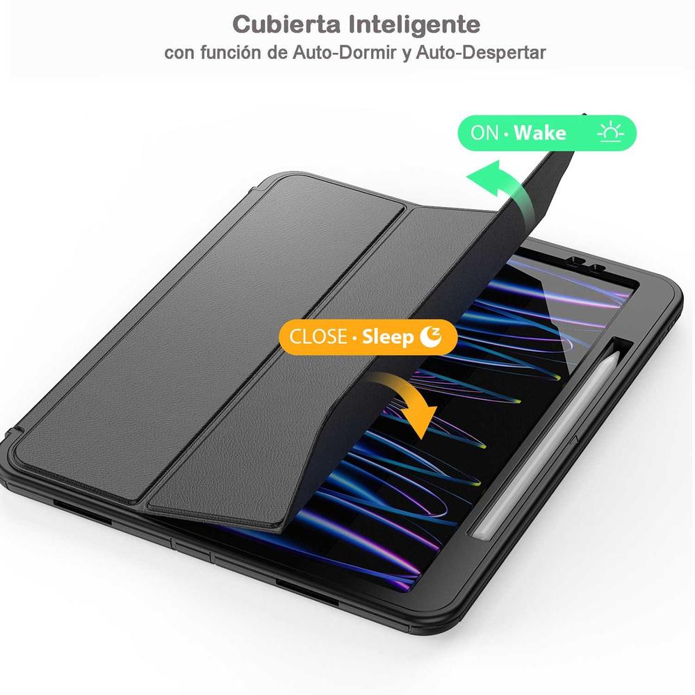 Foto 5 pulgar | Funda Tekku Flip Para Ipad Pro 12.9 Negra A2436 A2437 A2764 A2766 A2378 A2461 A2379