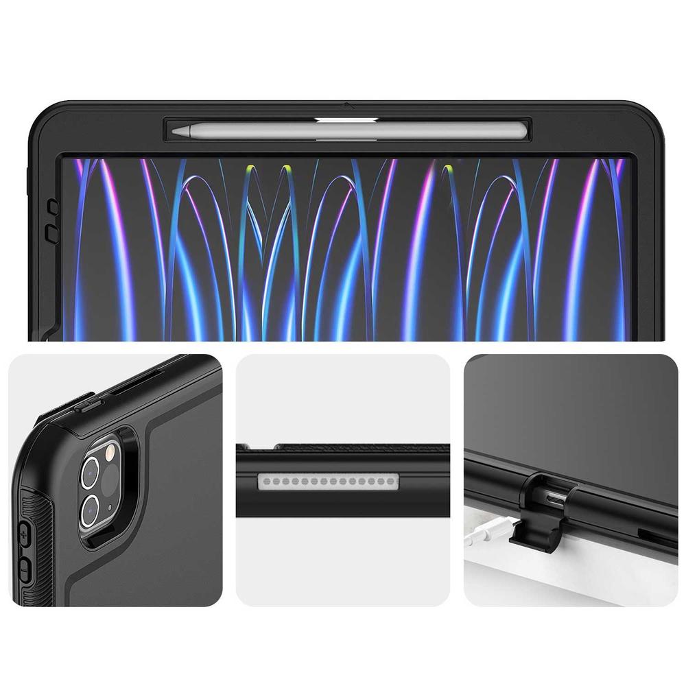 Foto 7 pulgar | Funda Tekku Flip Para Ipad Pro 12.9 Negra A2436 A2437 A2764 A2766 A2378 A2461 A2379