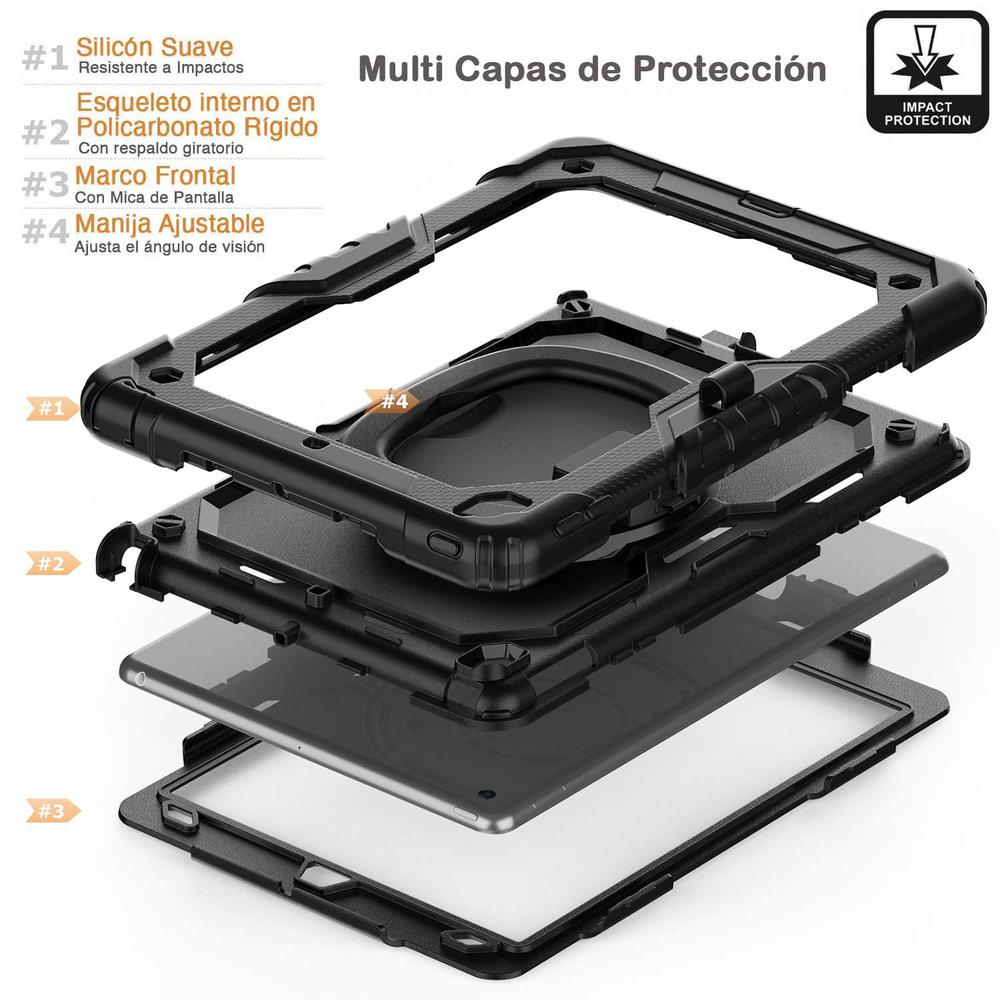 Foto 5 pulgar | Funda Tekku Handled Uso Rudo Para Ipad 10 De 10.9'' Negra A2696 A2757 A2777