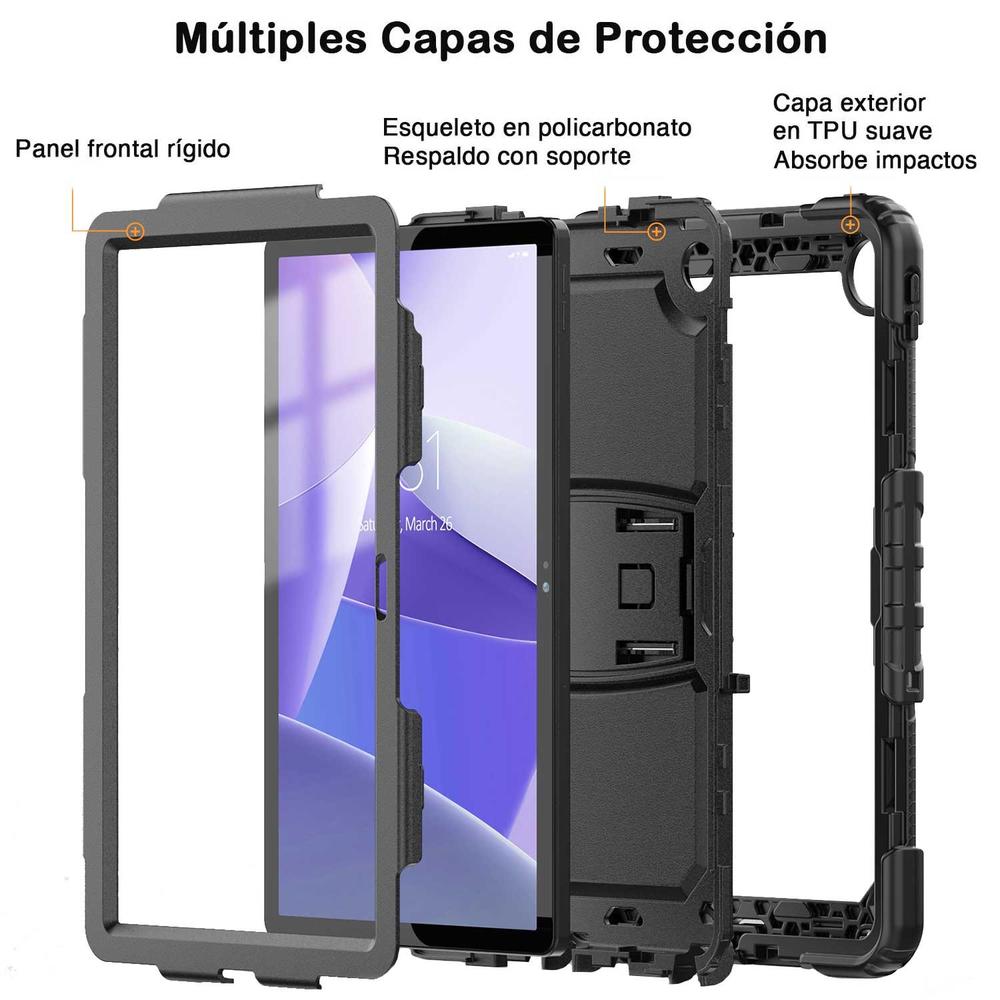 Foto 4 pulgar | Funda Tekku Standc Uso Rudo Para Lenovo M10 Plus 10.6 3a Gen Negra 125fu 128fu