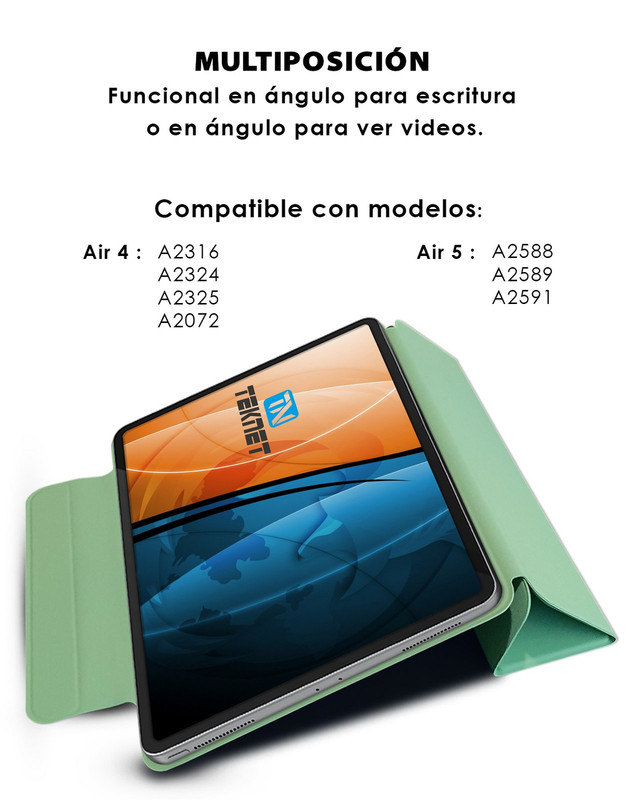 Foto 4 pulgar | Funda Teknet Folder Magnetica Para Ipad Air 11 2024 Ipad 5 Air 4 10.9''