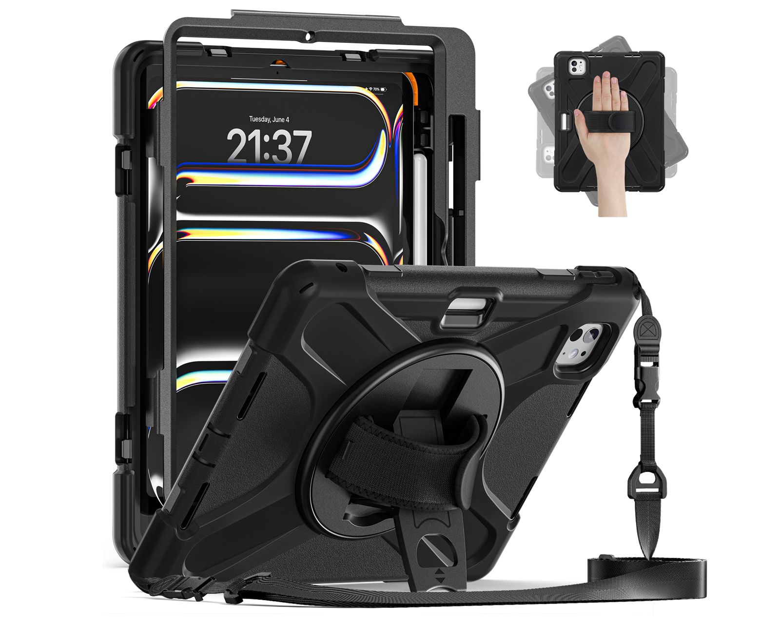 Foto 3 pulgar | Teknet Funda Case Para Ipad Pro 11 M4 2024 Uso Rudo