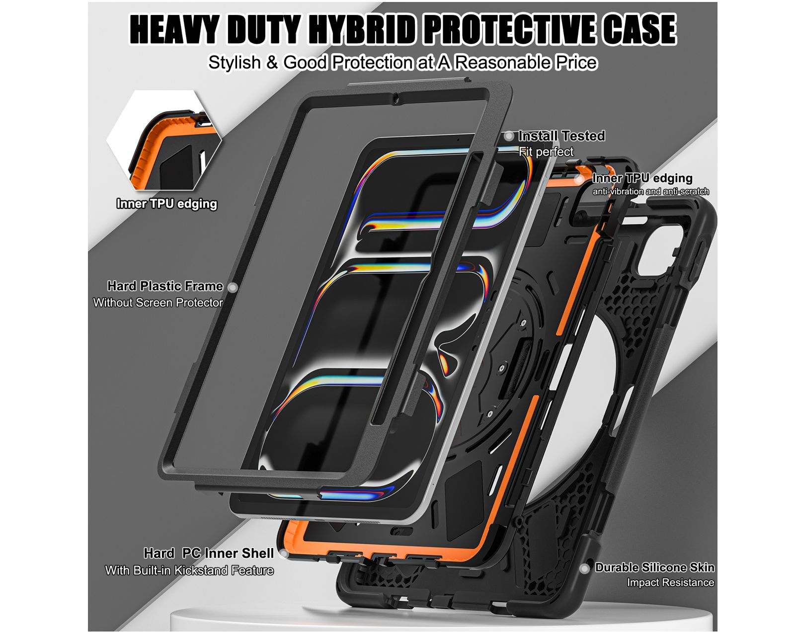 Foto 4 pulgar | Teknet Funda Case Para Ipad Pro 11 M4 2024 Uso Rudo