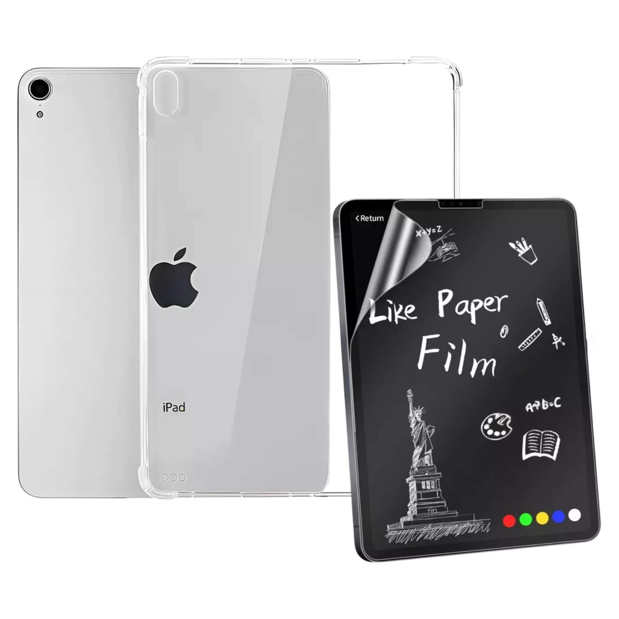 Foto 2 pulgar | Kit Funda Case Transparente Uso Rudo + Mica Papel Para Ipad Air 4th/5th