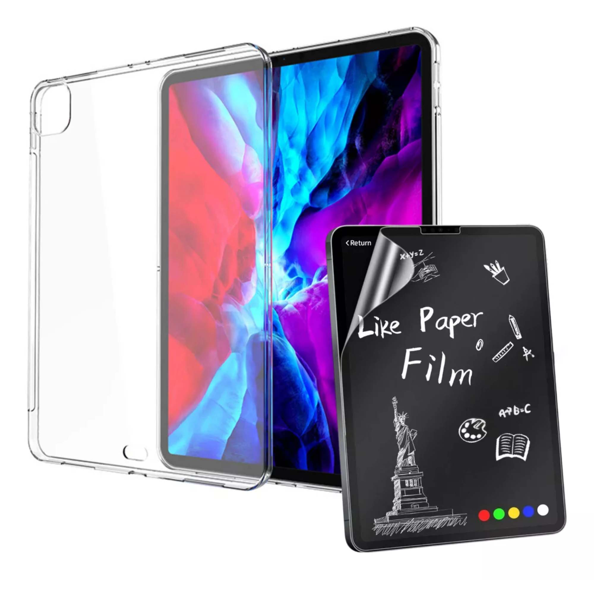 Foto 2 pulgar | Funda Case Transparente Uso Rudo + Mica Papel para iPad Pro 11 2018/2020/2021/2022