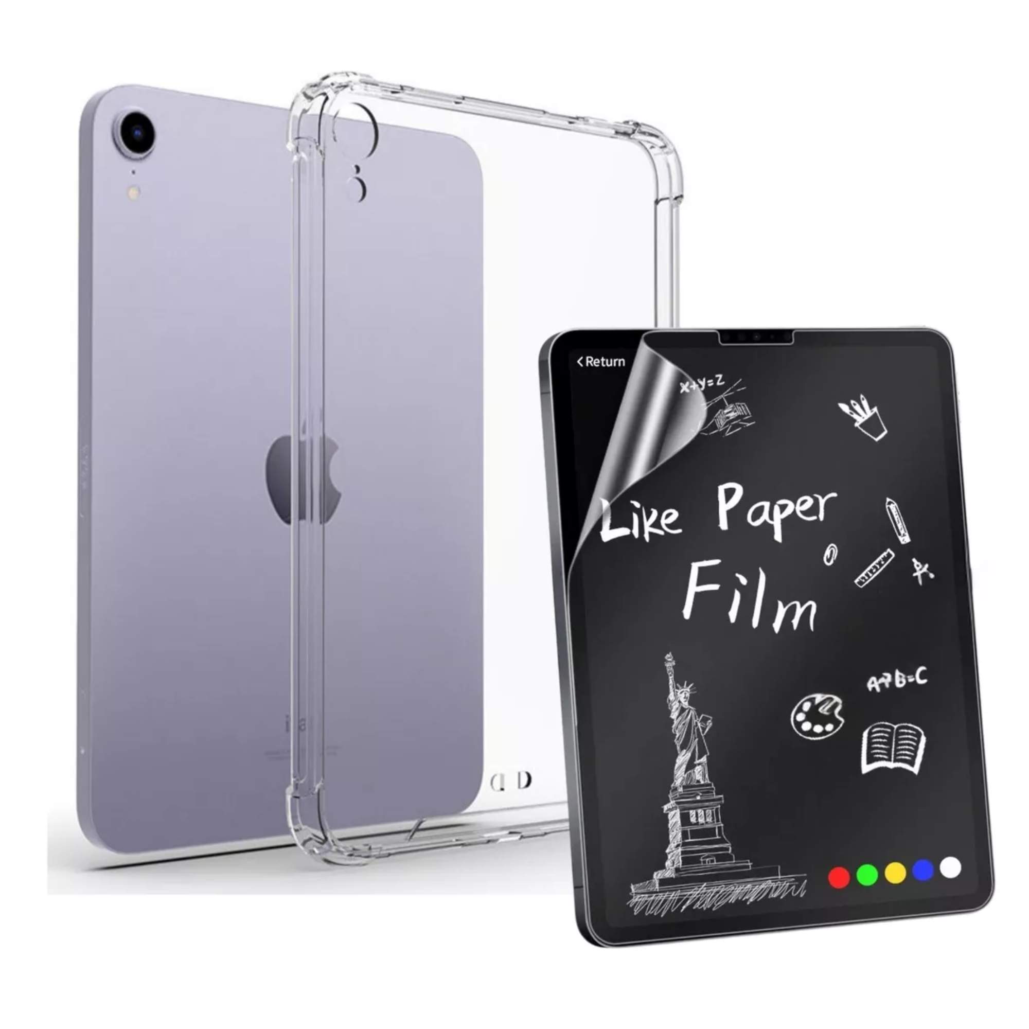 Foto 2 pulgar | Kit Funda Case Transparente Uso Rudo + Mica Papel para iPad Mini 6 8.3