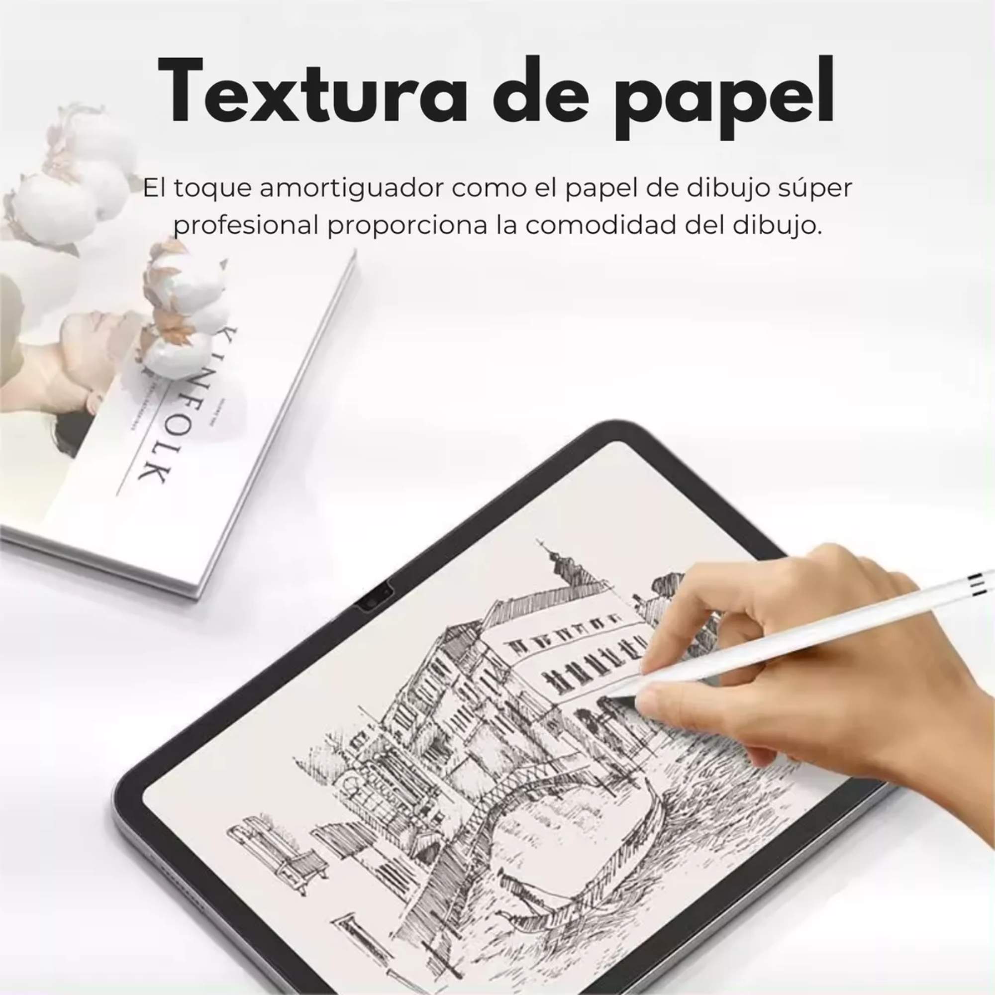 Foto 4 pulgar | Kit Funda Case Transparente Uso Rudo + Mica Papel Para Ipad Air 13 M2 2014