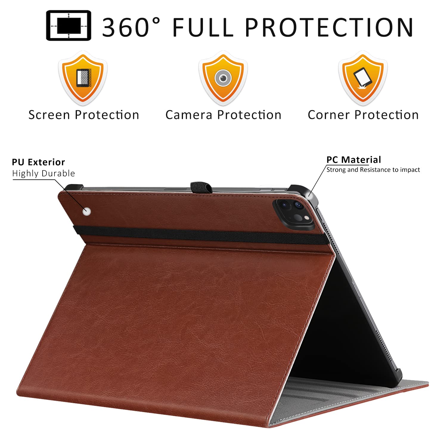 Foto 3 | Funda Ztotopcases Para Ipad Pro 12.9 4.ª Generación 2020, Color Marrón - Venta Internacional.