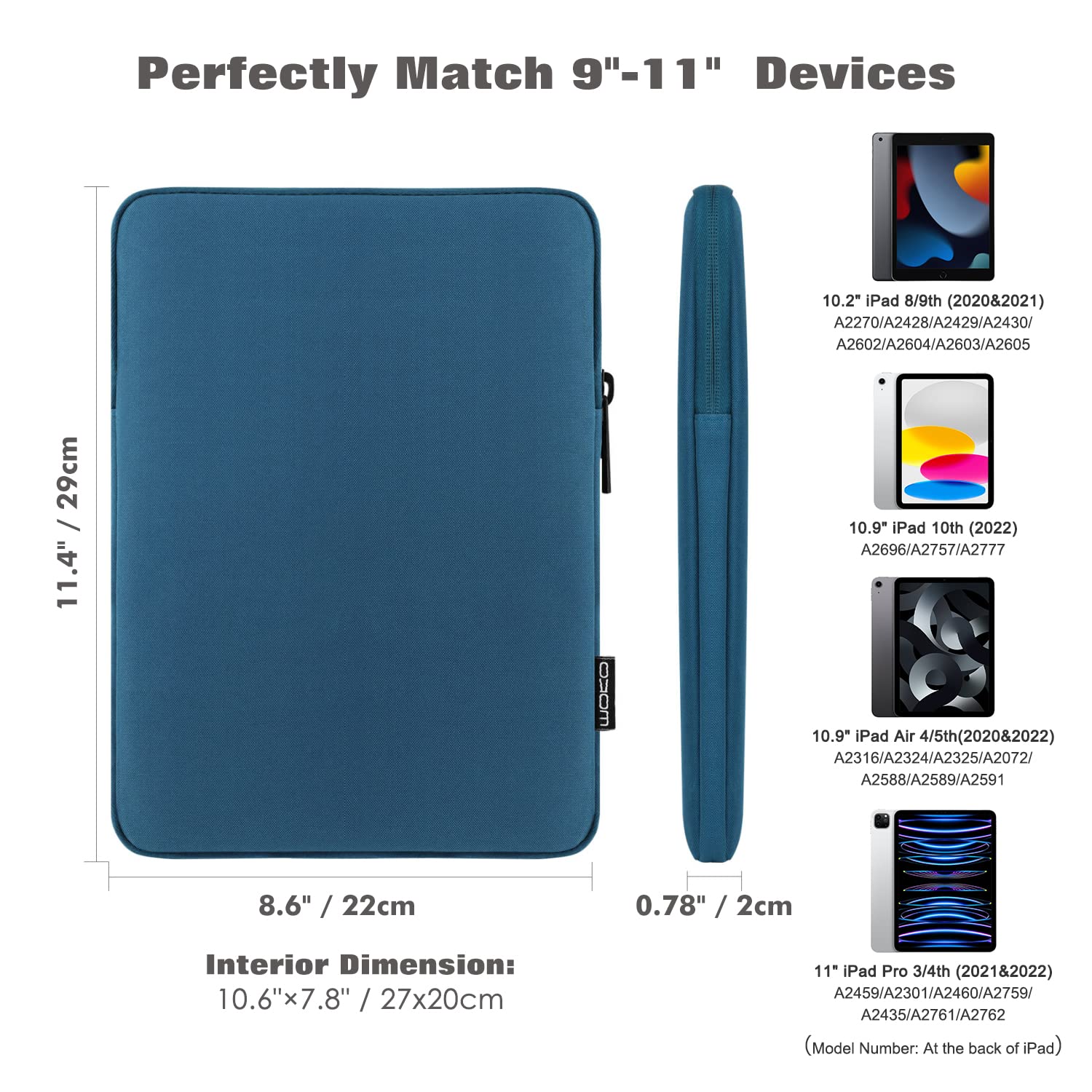 Foto 2 | Funda Para Tableta Moko De 9 A 11 Pulgadas Para Ipad Air 5 10.9 2022 Bl - Venta Internacional.