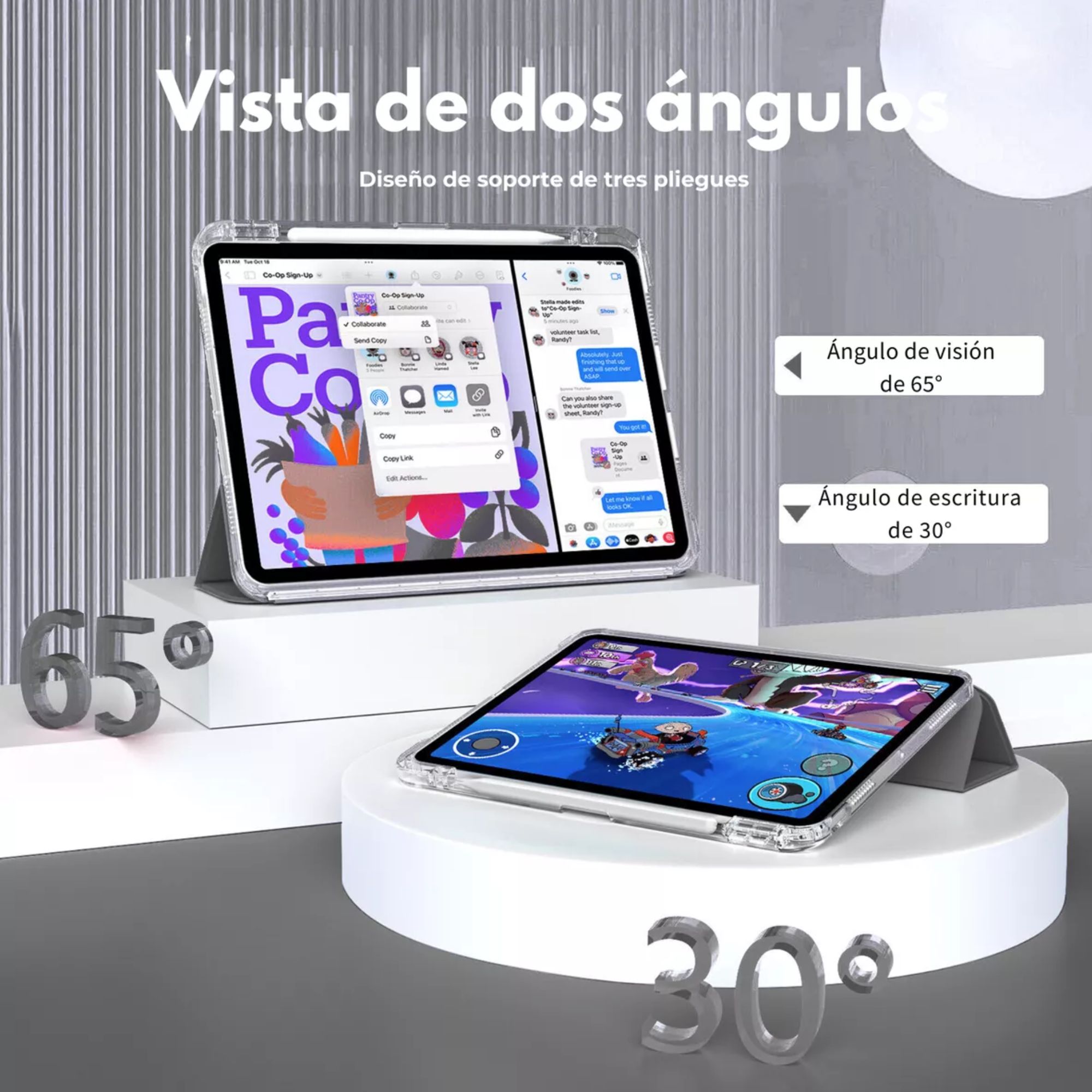 Foto 5 pulgar | Funda Para Ipad Air 4th 5th M2 11 2024 Smart Cover Soporte Color Negro
