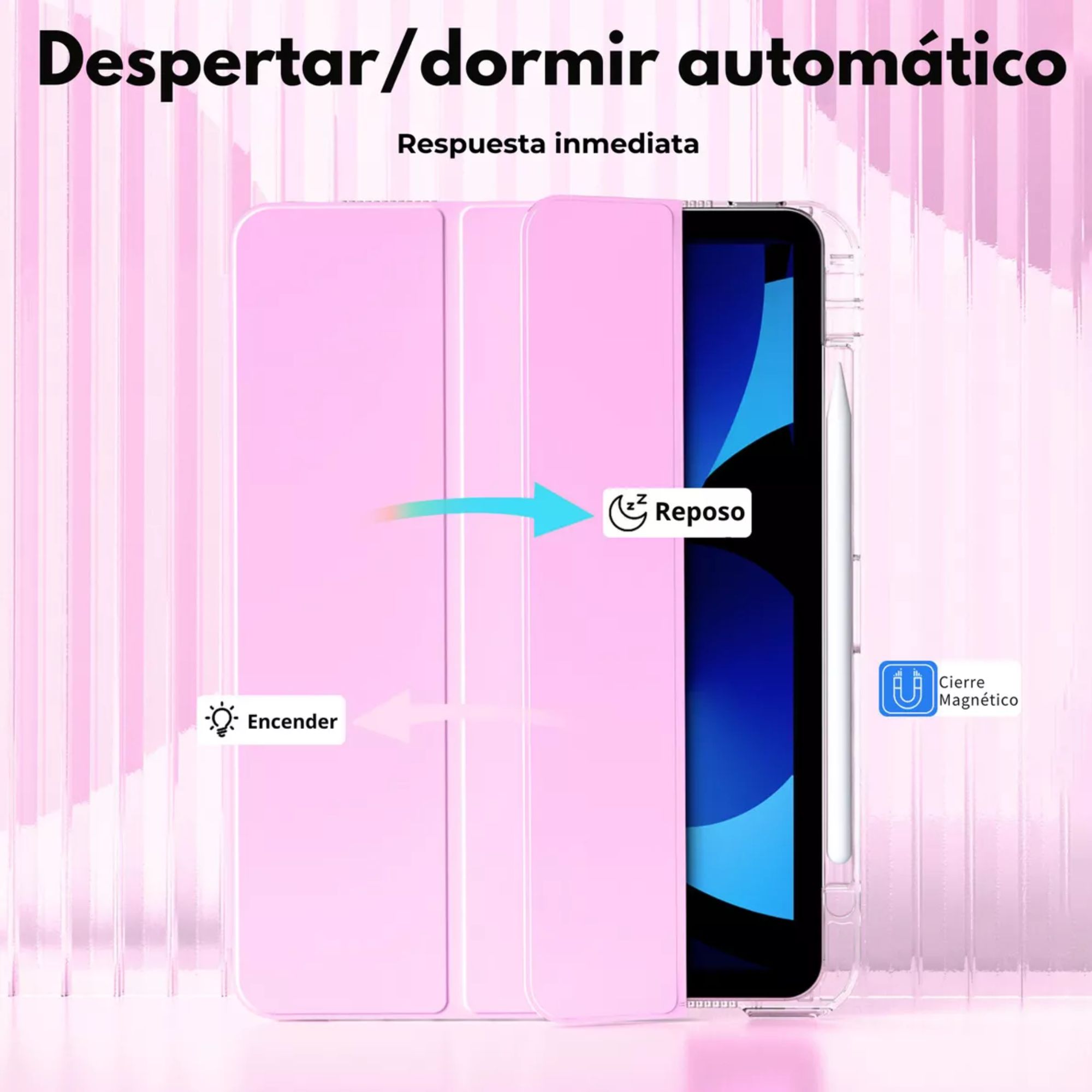 Foto 4 | Funda Para Ipad Air 4th 5th M2 11 2024 Smart Cover Soporte Color Rosa