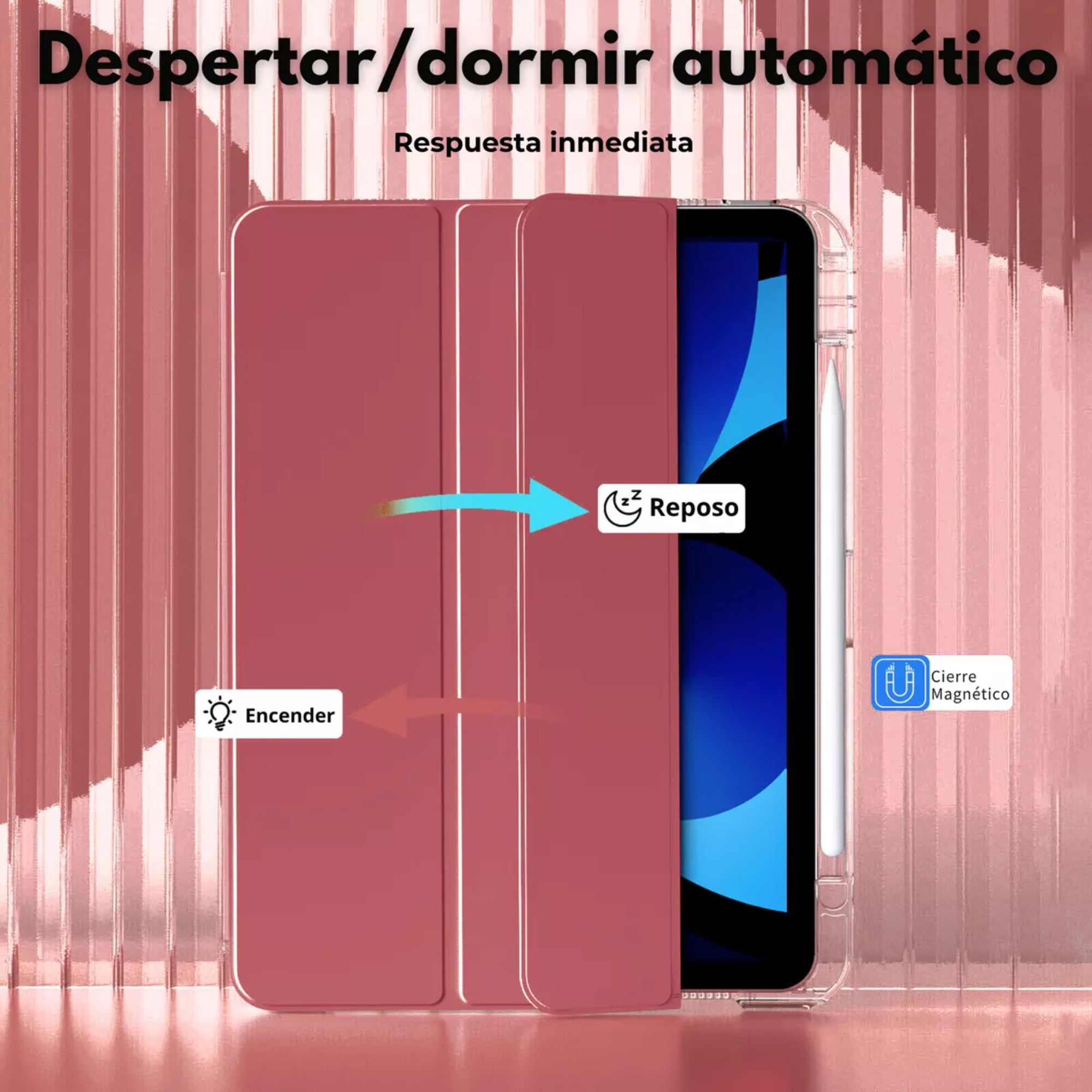 Foto 5 | Funda Para Ipad Pro 11 2018/2020/2022 Smart Cover Soporte Color Rojo