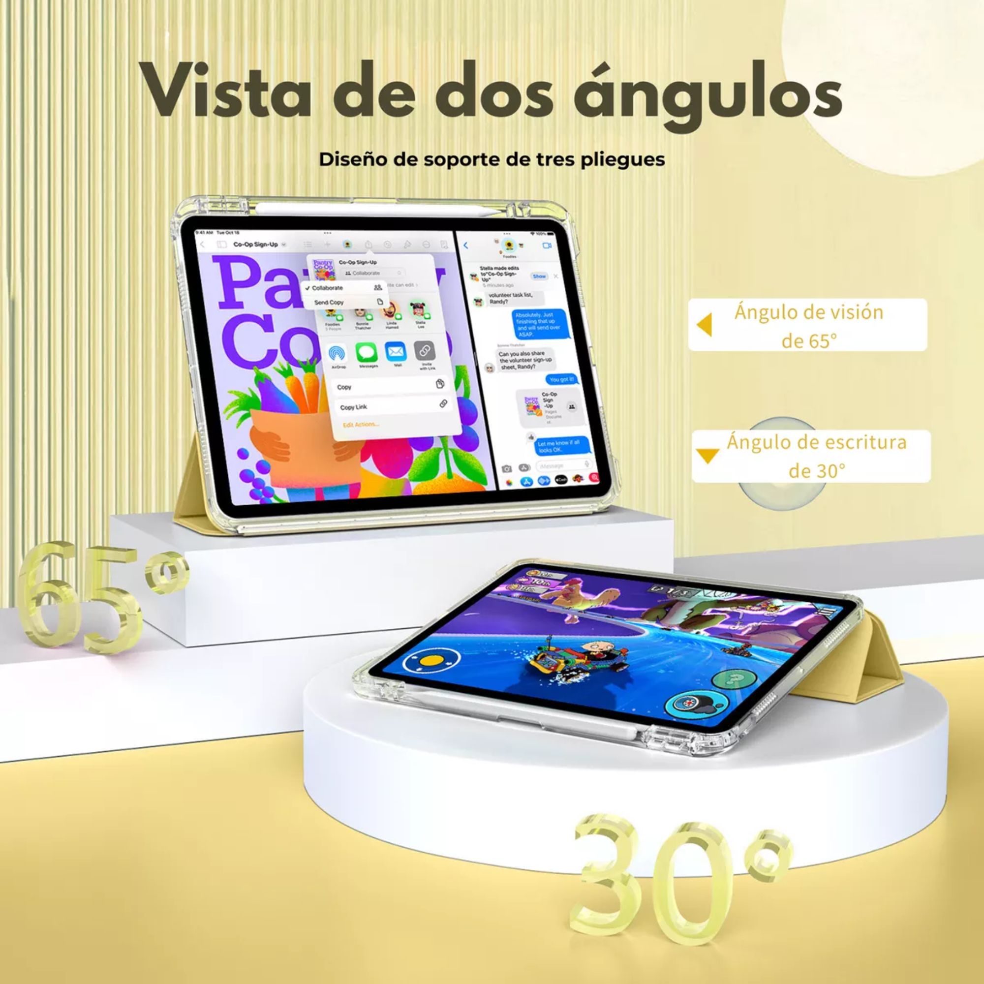 Foto 5 pulgar | Funda Para Ipad Pro 11 2018/2020/2022 Smart Cover Soporte Color Amarillo