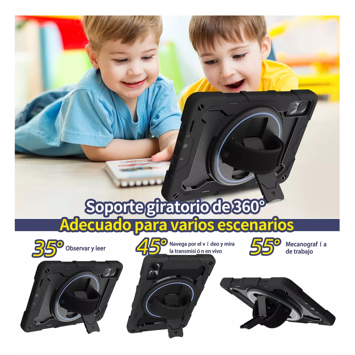 Foto 4 pulgar | Funda Para Xiaomi Redmi Pad Se 11 2023 Eo Safe Imports  Esi-15732 Negro