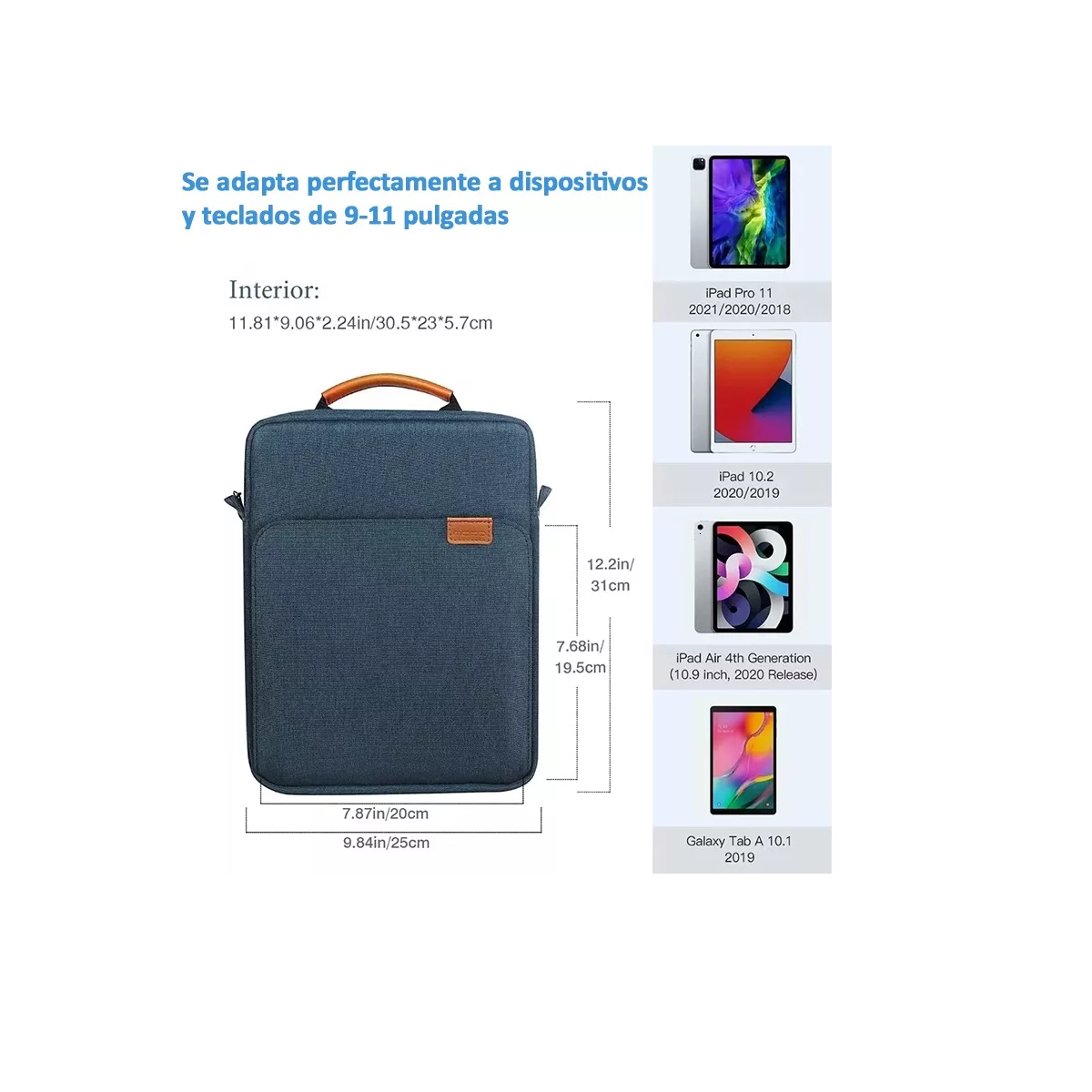 Foto 3 pulgar | Funda Portalaptop Maletín Mochila Para Laptop Tablet Ipad Eo Safe Imports Esi-15733 Azul