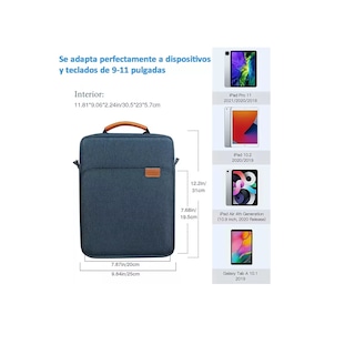 Foto 2 | Funda Portalaptop Maletín Mochila Para Laptop Tablet Ipad Eo Safe Imports Esi-15733 Azul
