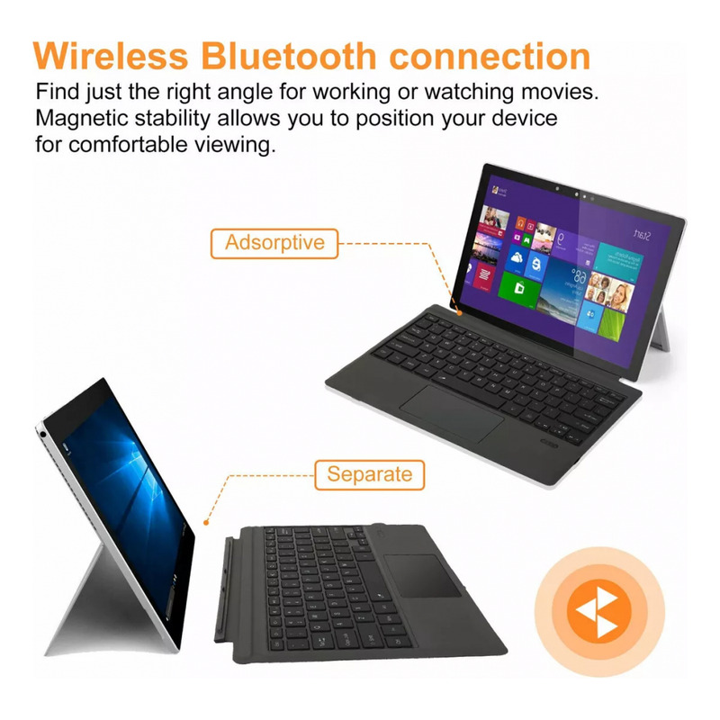 Foto 3 pulgar | Teclado Bluetooth Para Microsoft Surface Pro 3 4 5 6 7 - Venta Internacional.