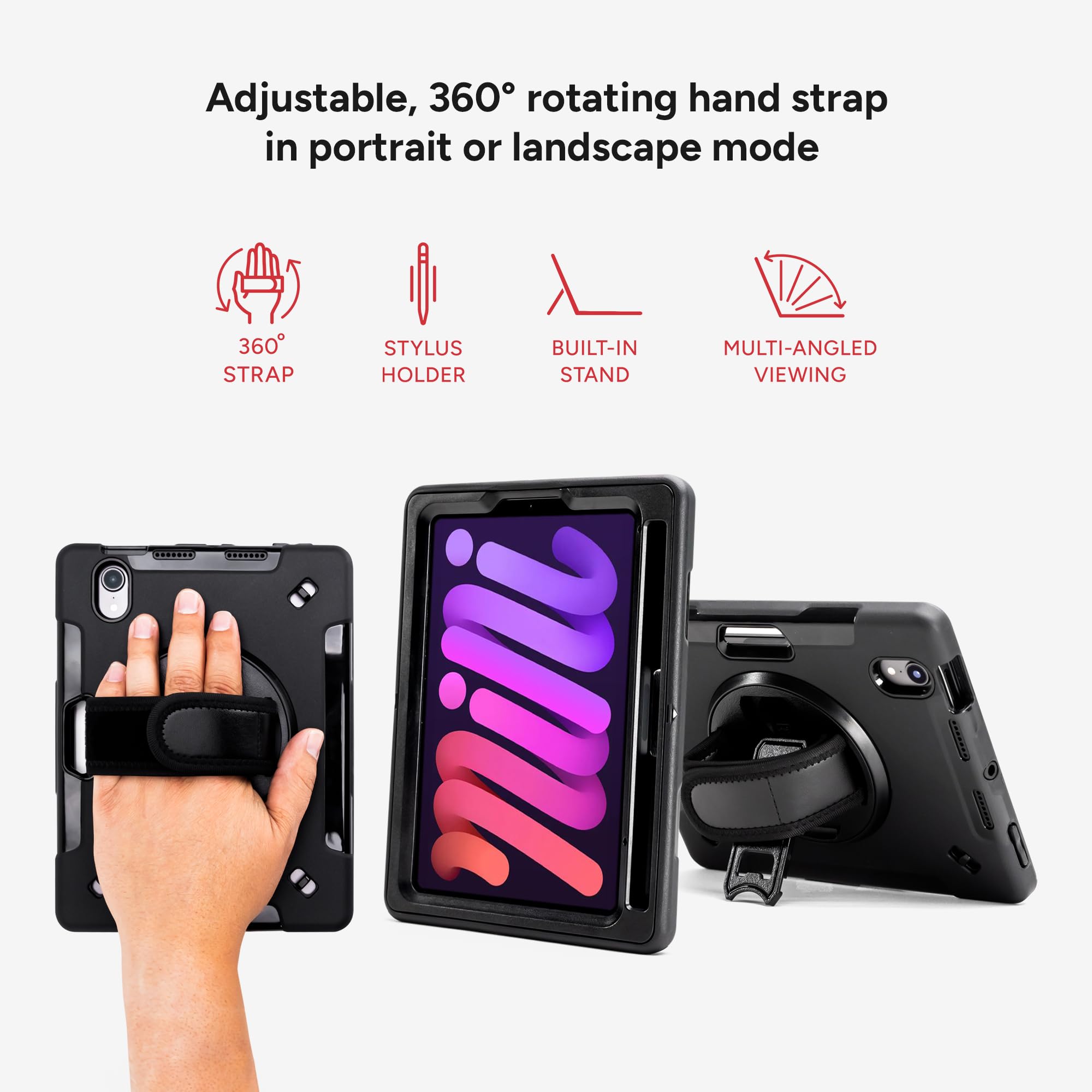 Foto 4 pulgar | Funda De Tableta Zagg Rugged Para Ipad Mini (gen 6) Con Correa De Mano - Venta Internacional.