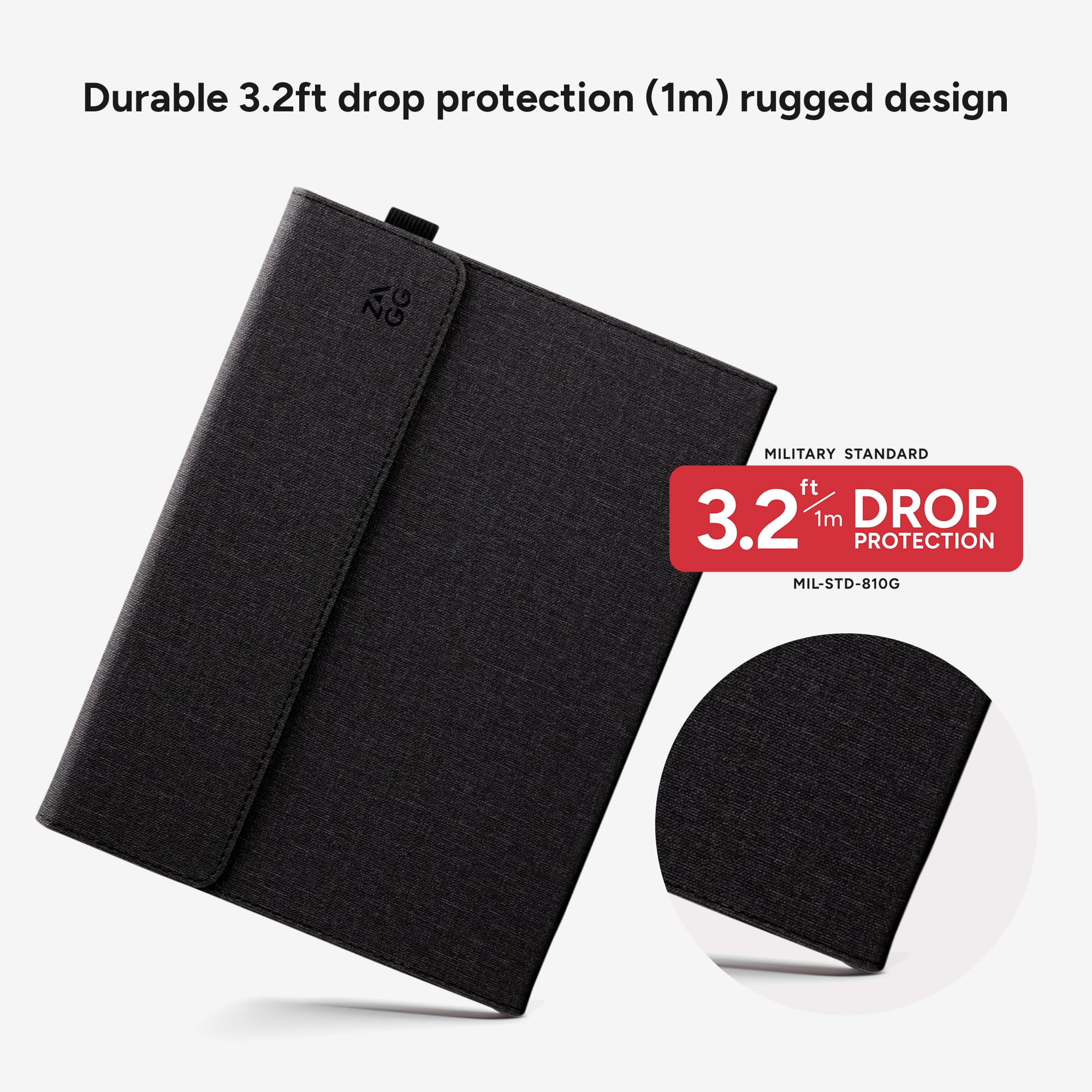 Foto 6 pulgar | Funda Zagg Folio Para Microsoft Surface Go 4/3 Con Soporte Negro - Venta Internacional.