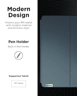 Foto 3 | Funda Tipo Folio Lenovo Para Tableta Tab M11 Con Soporte Para Bolígrafos Luna Grey - Venta Internacional.