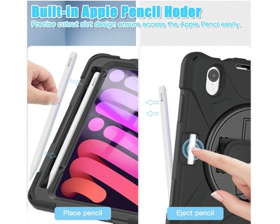 Foto 3 | Teknet Funda De Uso Rudo Para Ipad Mini 7 2024 8.3 Pulgadas A17 Pro Case Resistente A Caidas Con Correa