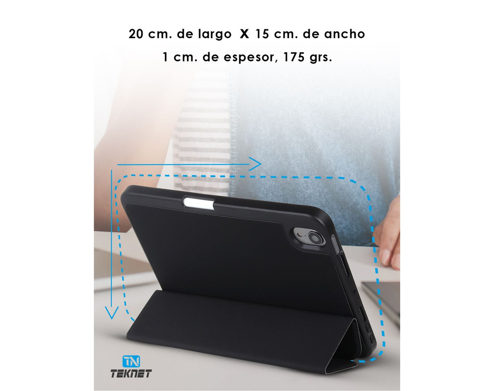 Foto 4 pulgar | Teknet Funda Folder Silicon Para Ipad Mini 7 (2024) A17 Pro 7 Generacion