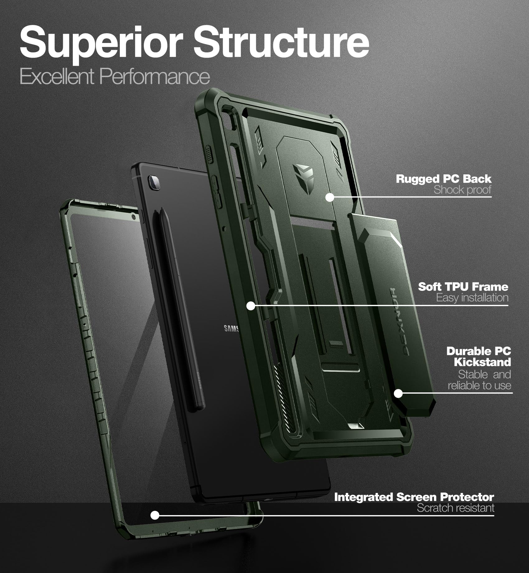 Foto 6 pulgar | Funda Dexnor Para Samsung Galaxy Tab S6 Lite 10.4 2024/2022/2020 - Venta Internacional.
