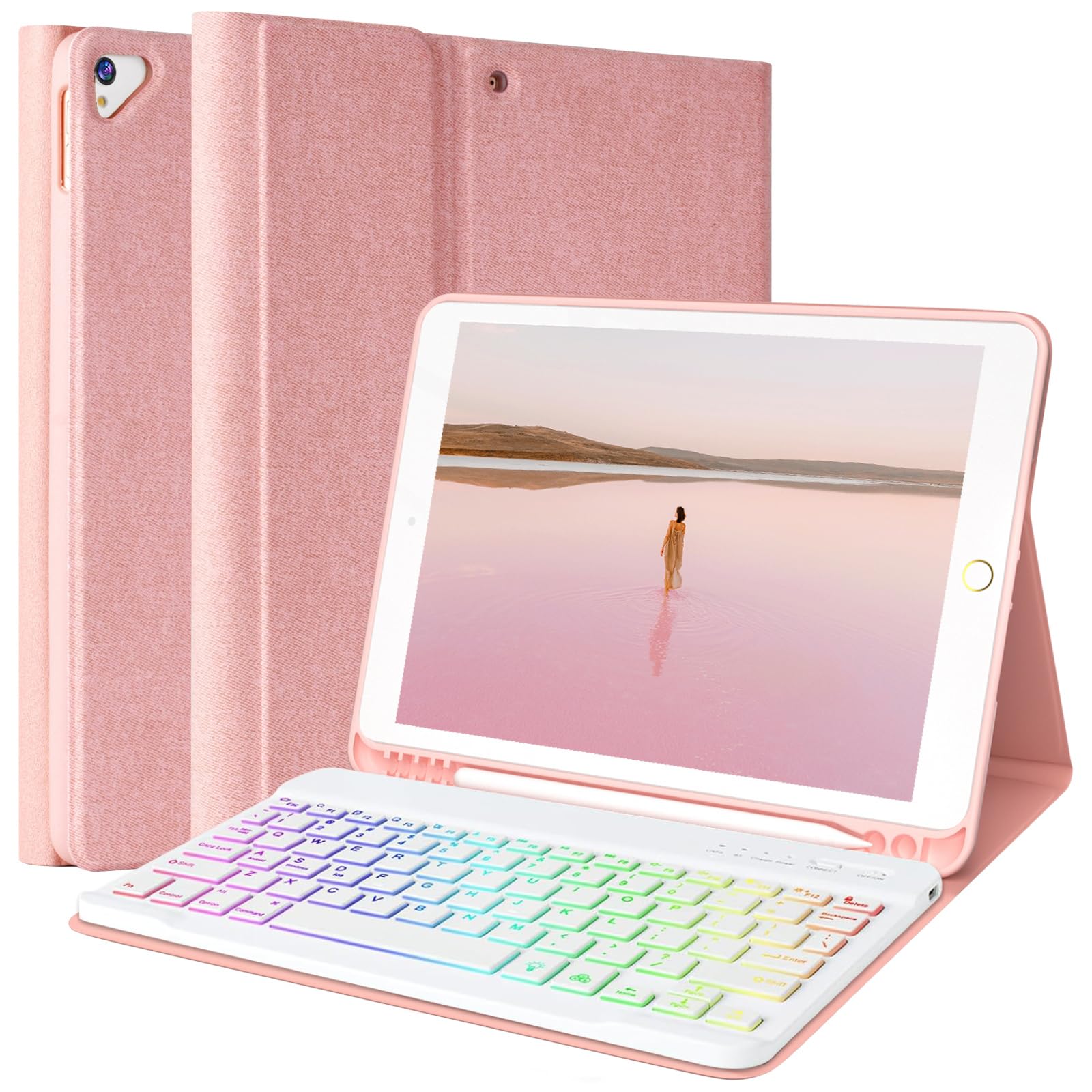 Funda De Teclado Fuwang Para Ipad De 9.ª Generación De 10.2 Pulgadas 2021 Con Retroiluminación - Venta Internacional.