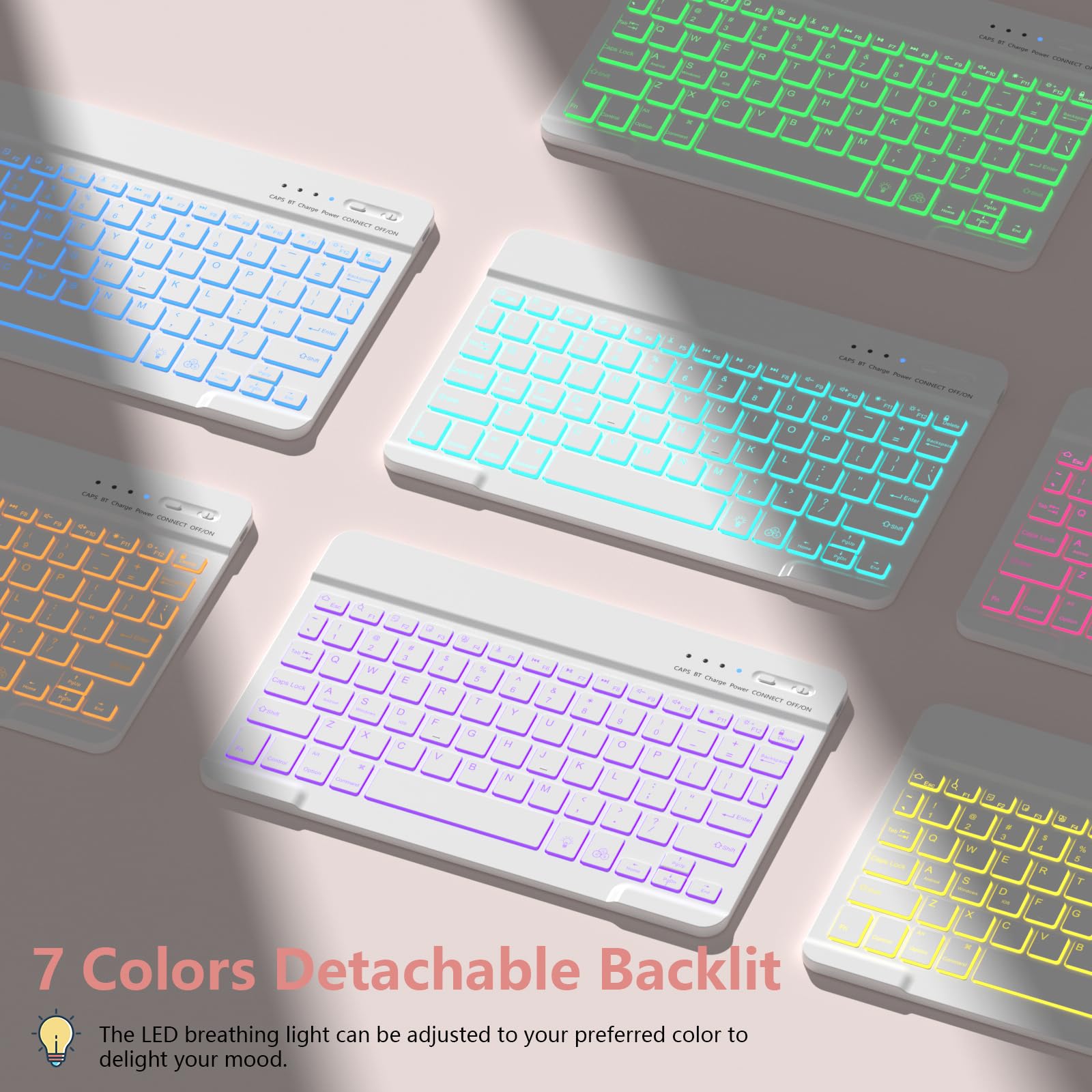 Foto 4 | Funda De Teclado Fuwang Para Ipad De 9.ª Generación De 10.2 Pulgadas 2021 Con Retroiluminación - Venta Internacional.