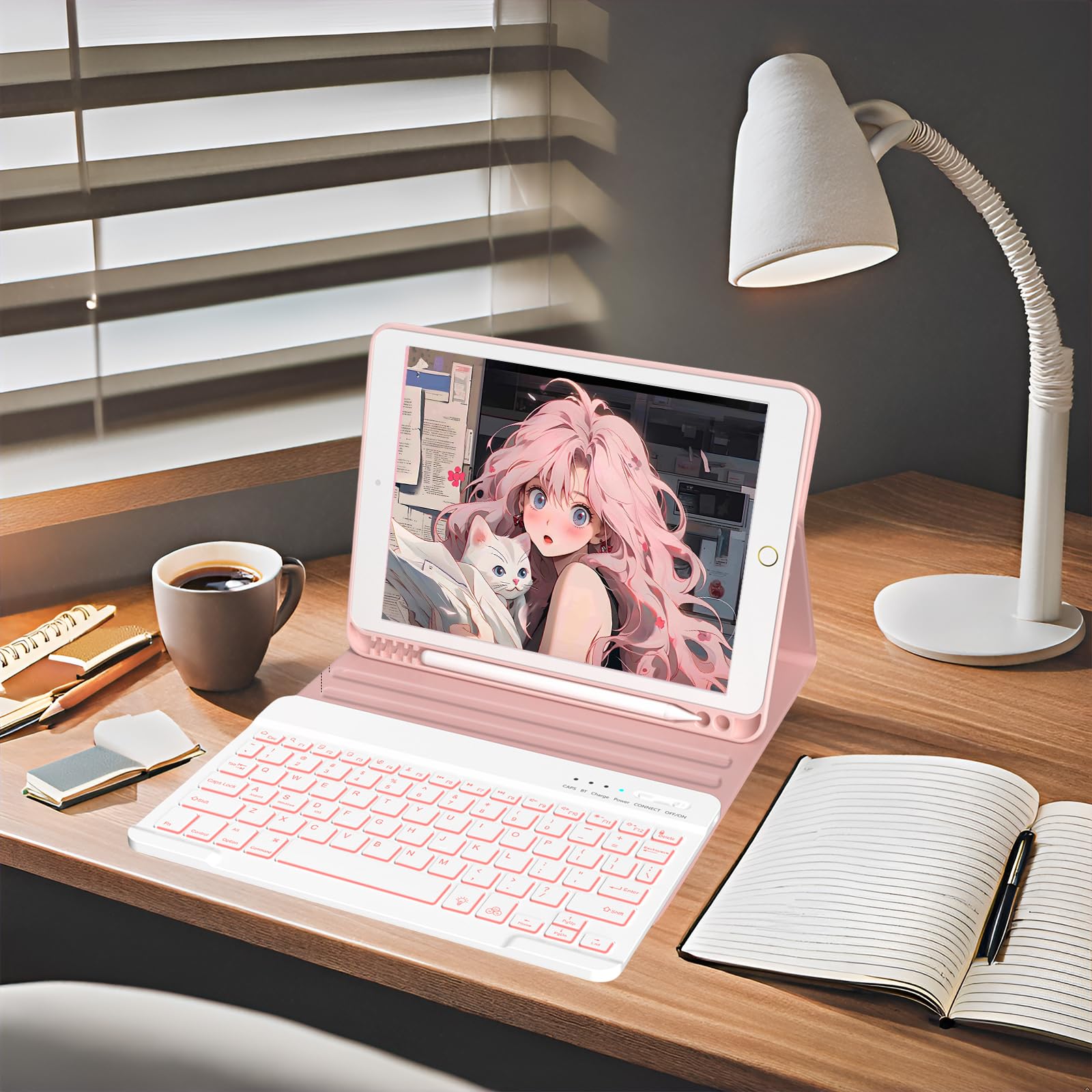 Foto 6 | Funda De Teclado Fuwang Para Ipad De 9.ª Generación De 10.2 Pulgadas 2021 Con Retroiluminación - Venta Internacional.