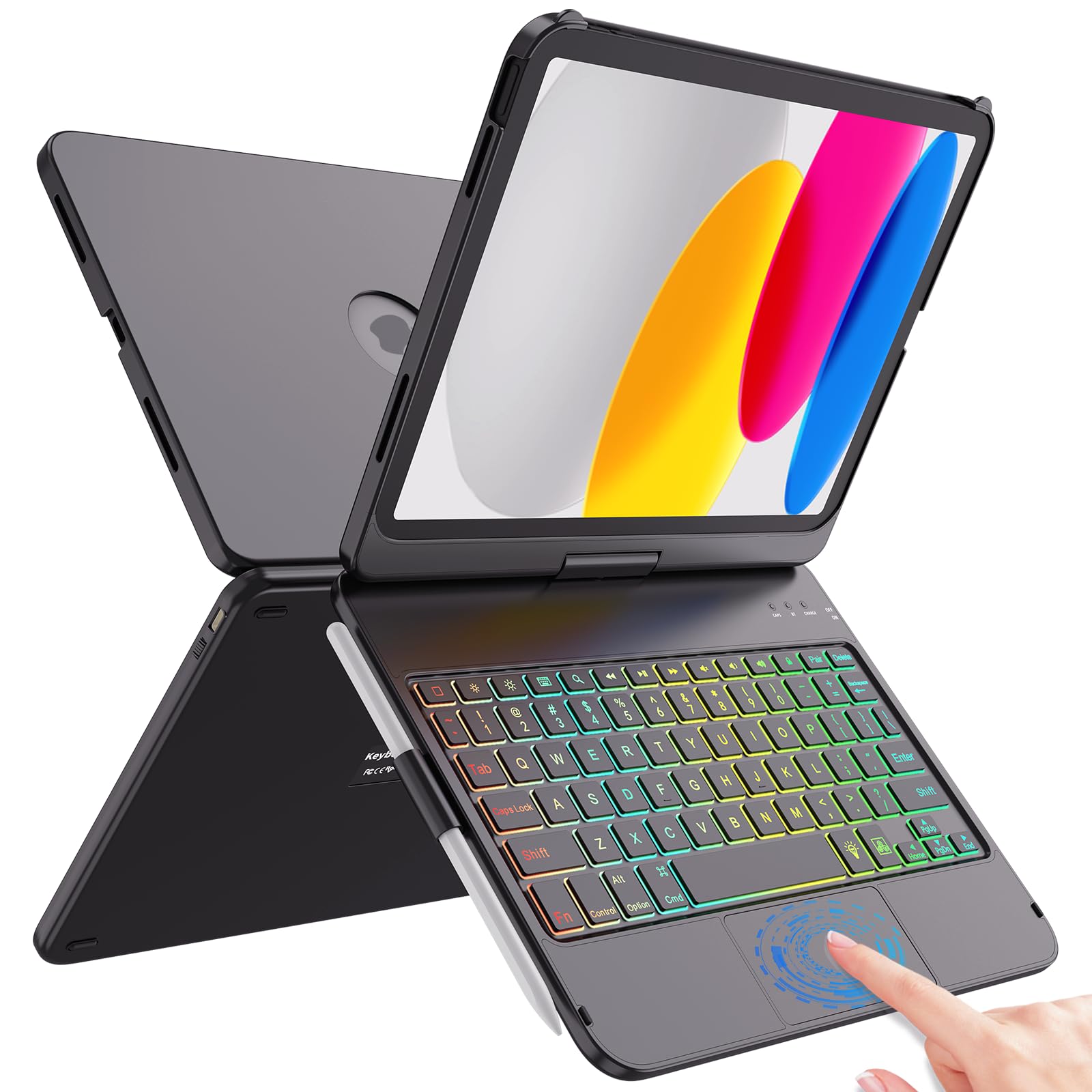 Funda Con Teclado Fuwang Touch Para Ipad 10th Gen 10.9'' 2022 Negra - Venta Internacional.