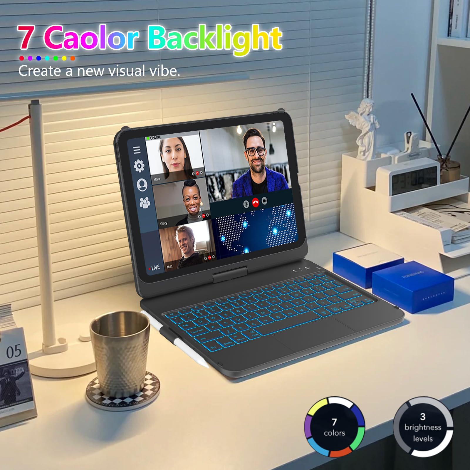 Foto 6 pulgar | Funda Con Teclado Fuwang Touch Para Ipad 10th Gen 10.9'' 2022 Negra - Venta Internacional.