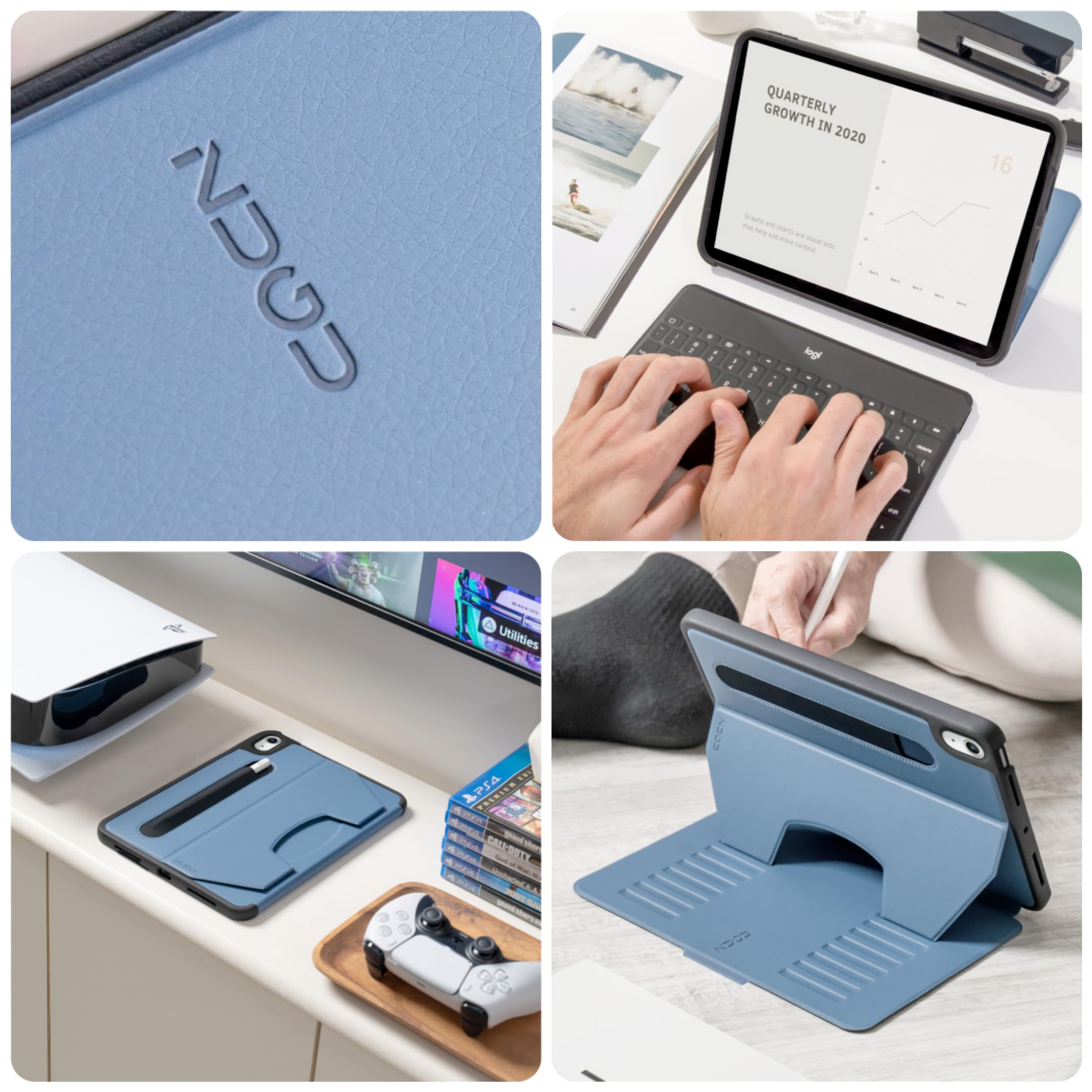 Foto 3 | Funda Para Ipad Zugu Case Para Ipad 10.9 Pulgadas 10.ª Generación (2022), Color Azul Pizarra - Venta Internacional.