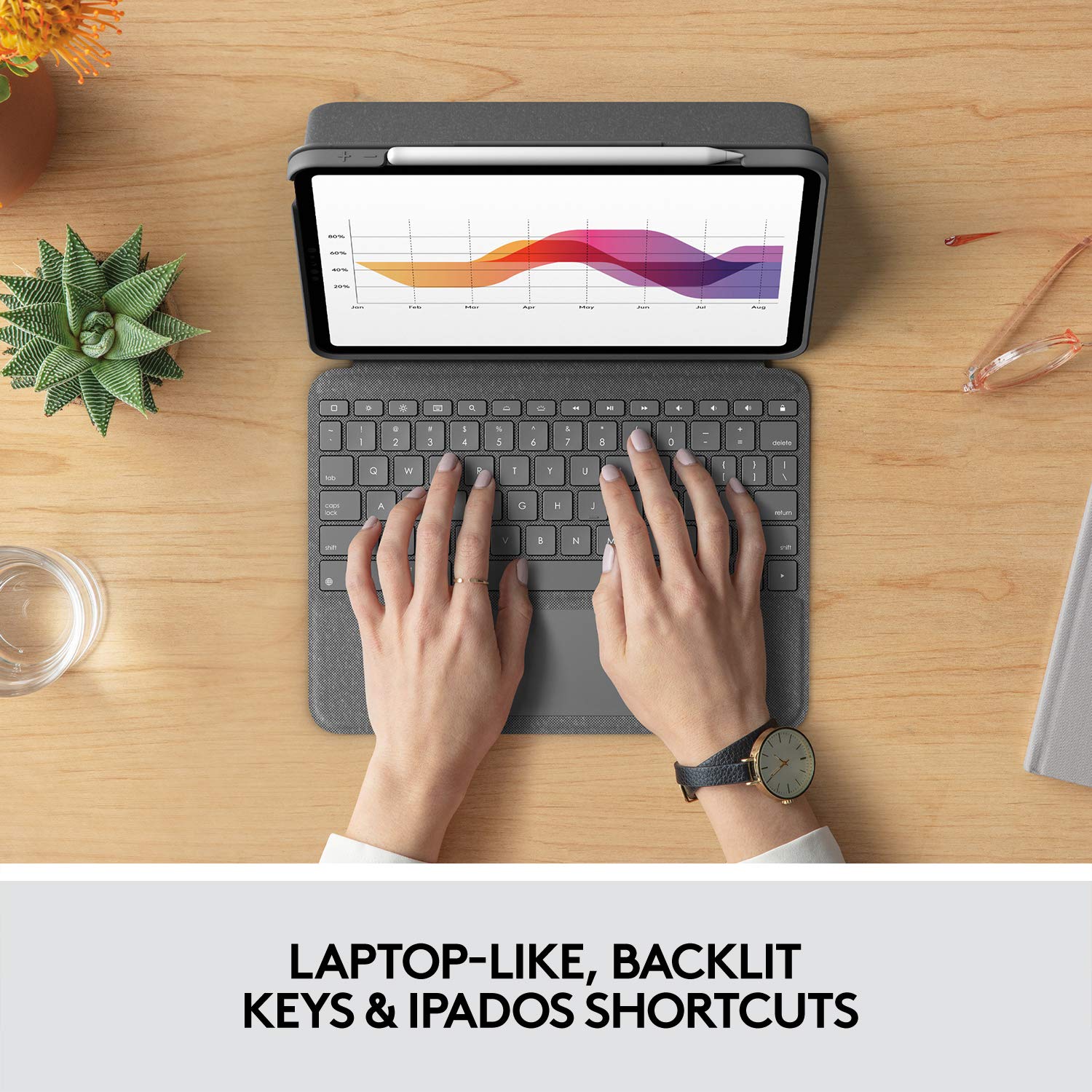 Foto 3 | Funda Con Teclado Para Ipad Logitech Folio Touch Con Trackpad Air 4.ª Y 5.ª - Venta Internacional.