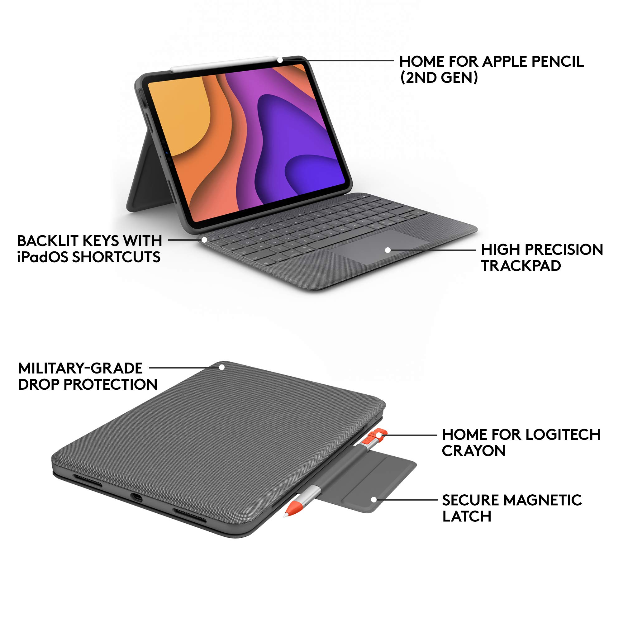Foto 7 | Funda Con Teclado Para Ipad Logitech Folio Touch Con Trackpad Air 4.ª Y 5.ª - Venta Internacional.