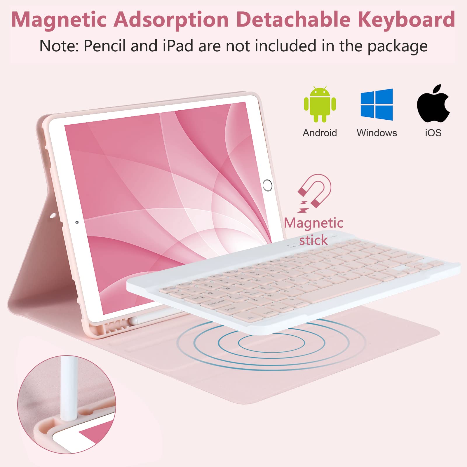 Foto 4 | Funda Con Teclado Mmk Para Ipad 10.2 9.ª, 8.ª Generación Con Bluetooth - Venta Internacional.