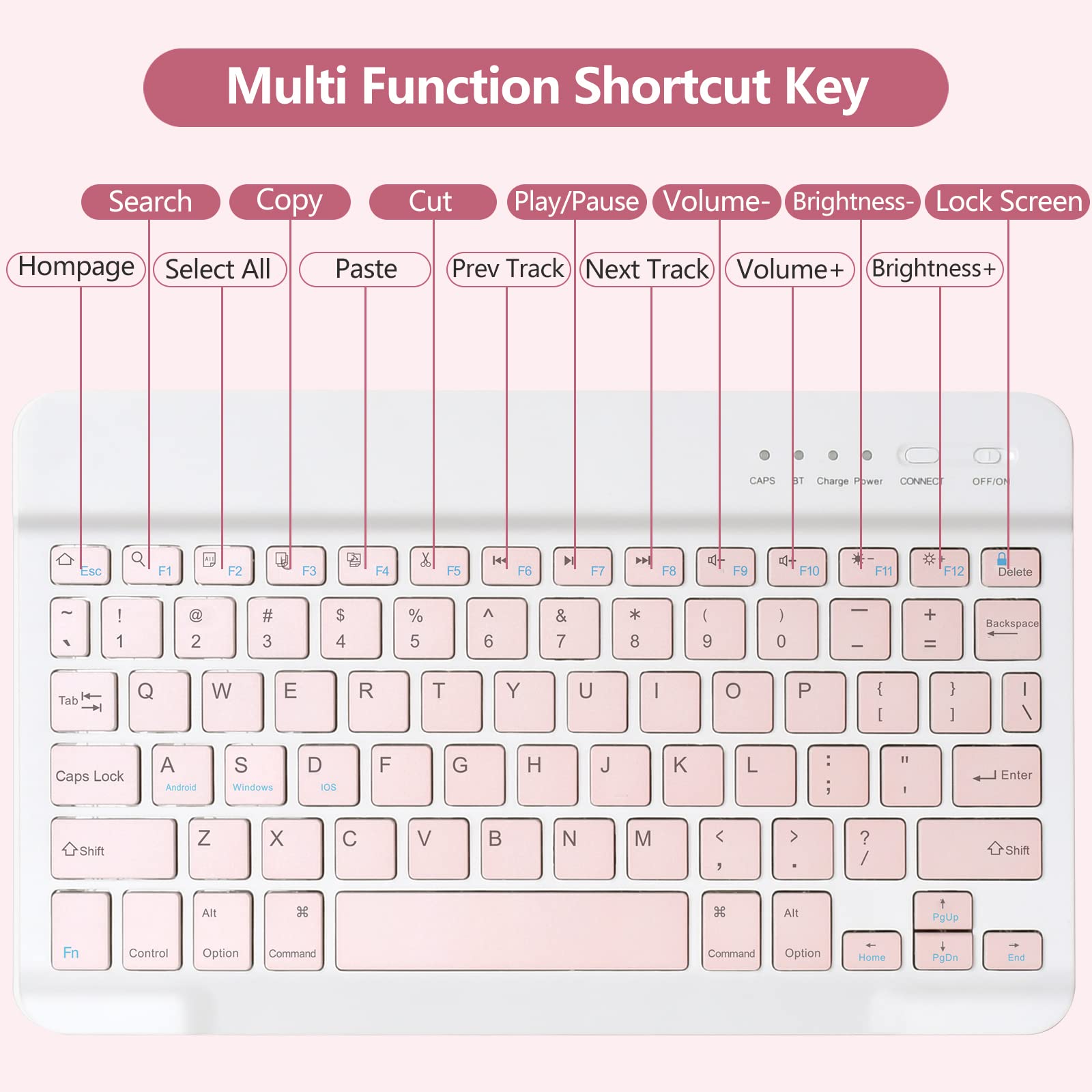 Foto 5 | Funda Con Teclado Mmk Para Ipad 10.2 9.ª, 8.ª Generación Con Bluetooth - Venta Internacional.