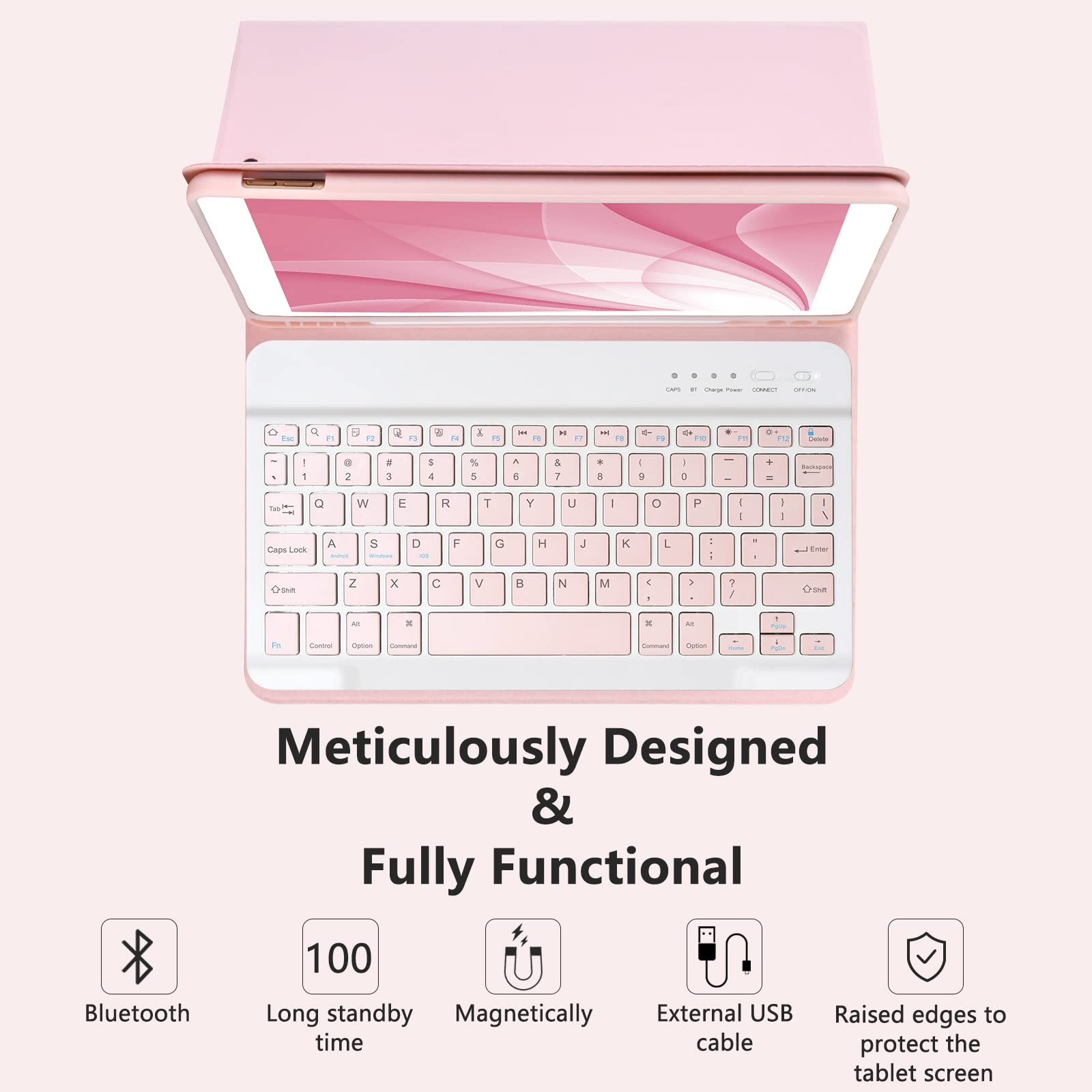 Foto 6 | Funda Con Teclado Mmk Para Ipad 10.2 9.ª, 8.ª Generación Con Bluetooth - Venta Internacional.