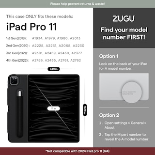 Foto 2 | Funda Para Ipad Pro 11 Zugu Slim Protective Con Carga Inalámbrica - Venta Internacional.