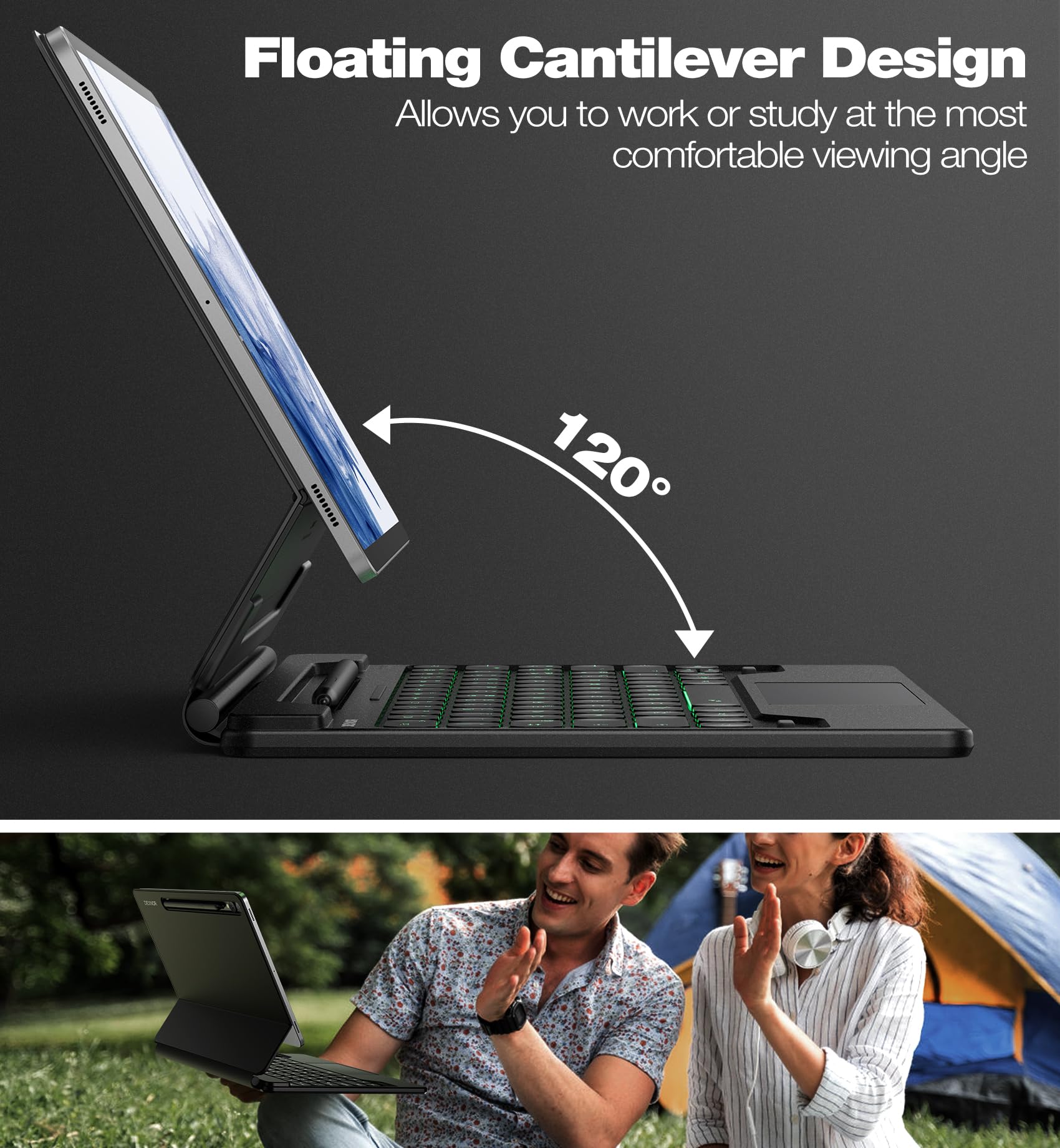 Foto 5 pulgar | Funda De Teclado Dexnor Para Samsung Galaxy Tab S9+ De 12,4 Pulgadas - Venta Internacional.